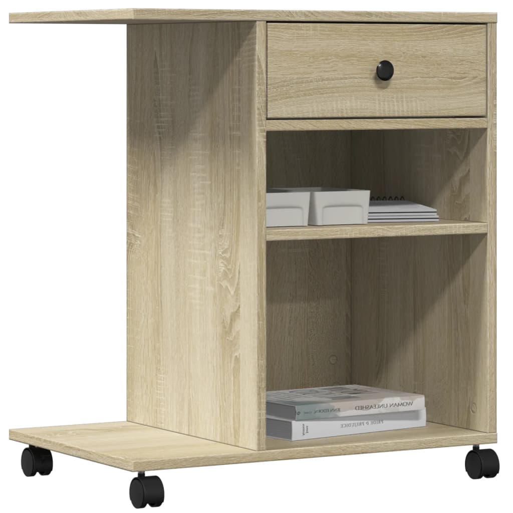Meuble imprimante à roulettes chêne Sonoma 60x40x68,5 cm