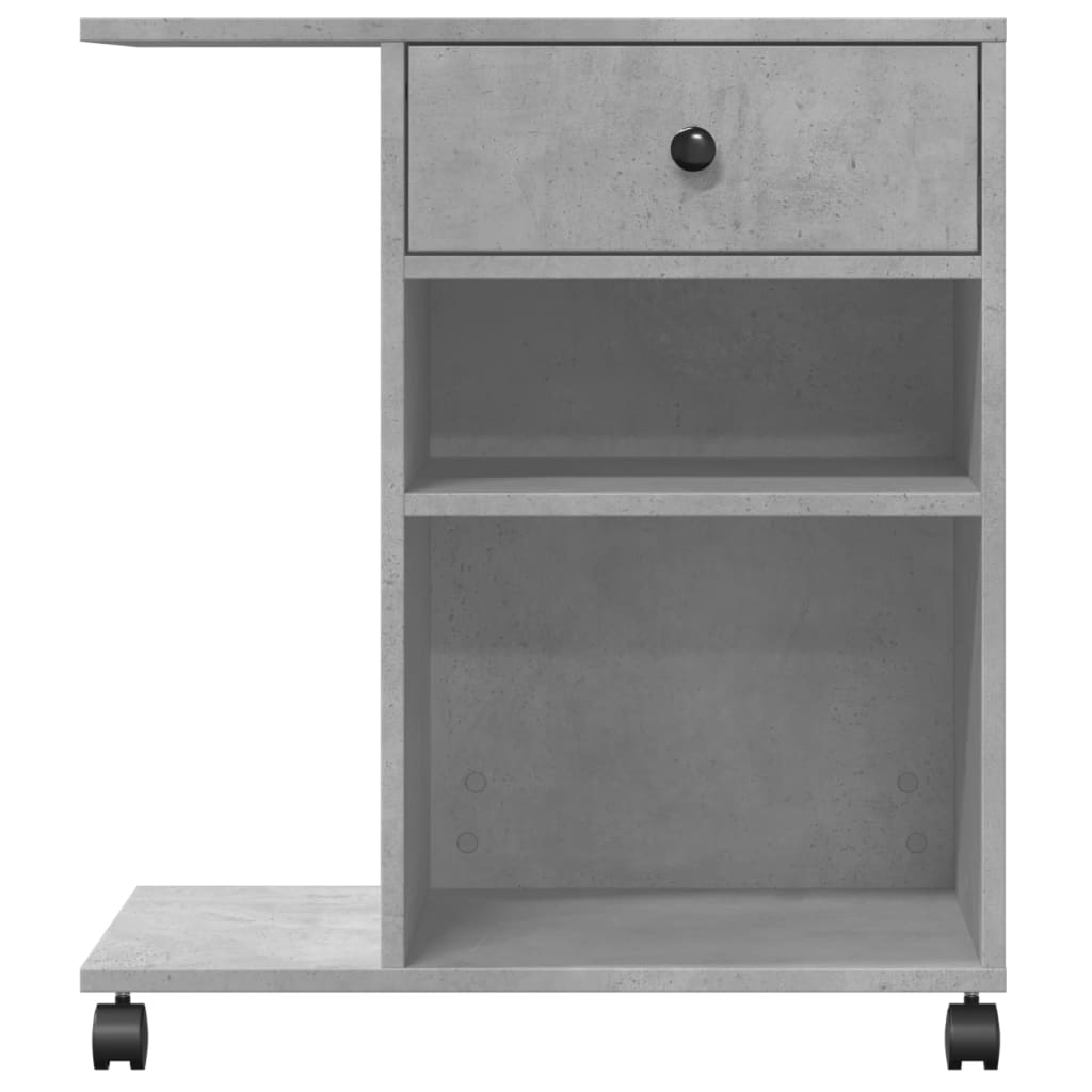 Support d'imprimante à roulettes Gris béton 60x40x68,5 cm