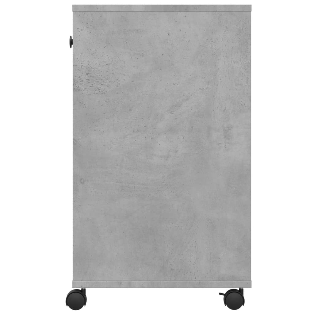 Support d'imprimante à roulettes Gris béton 60x40x68,5 cm
