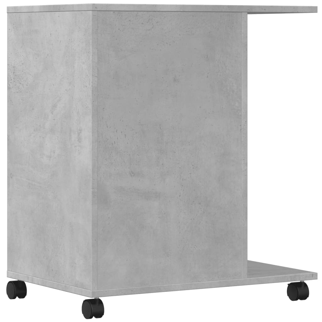 Support d'imprimante à roulettes Gris béton 60x40x68,5 cm