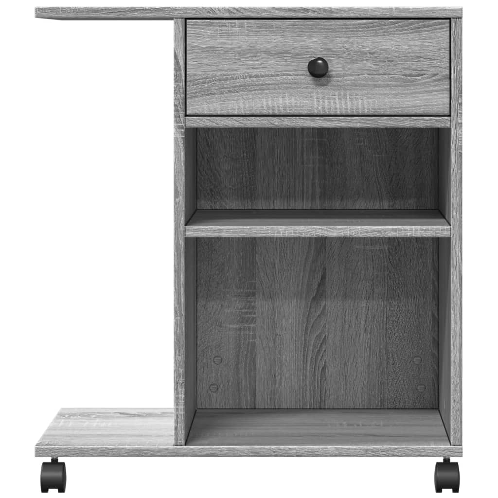 Meuble d'imprimante à roulettes gris Sonoma 60x40x68,5 cm