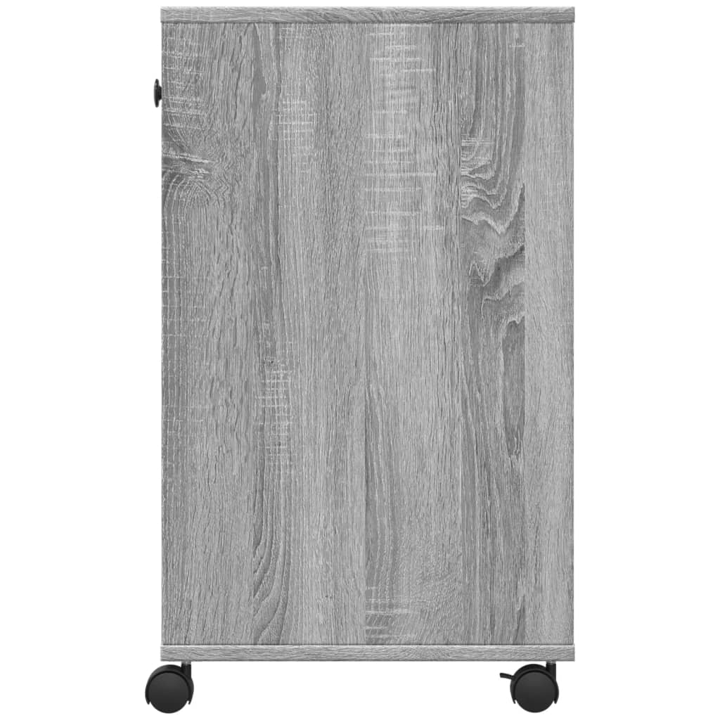 Meuble d'imprimante à roulettes gris Sonoma 60x40x68,5 cm