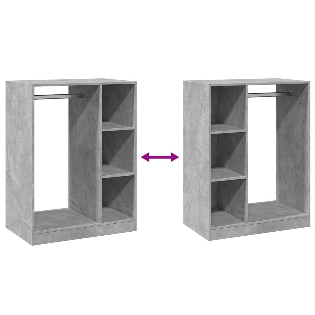 Armoire gris béton 77x48x102 cm Bois d'ingénierie