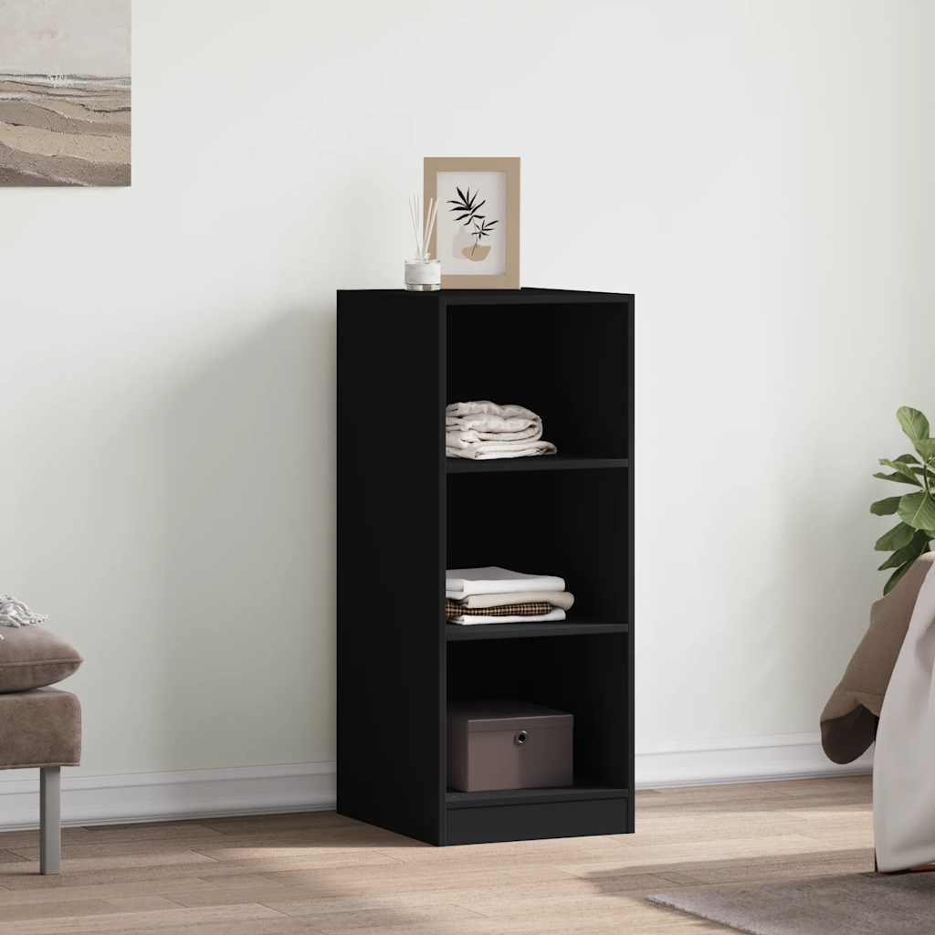 Armoire noire 48x41x102 cm en bois d'ingénierie