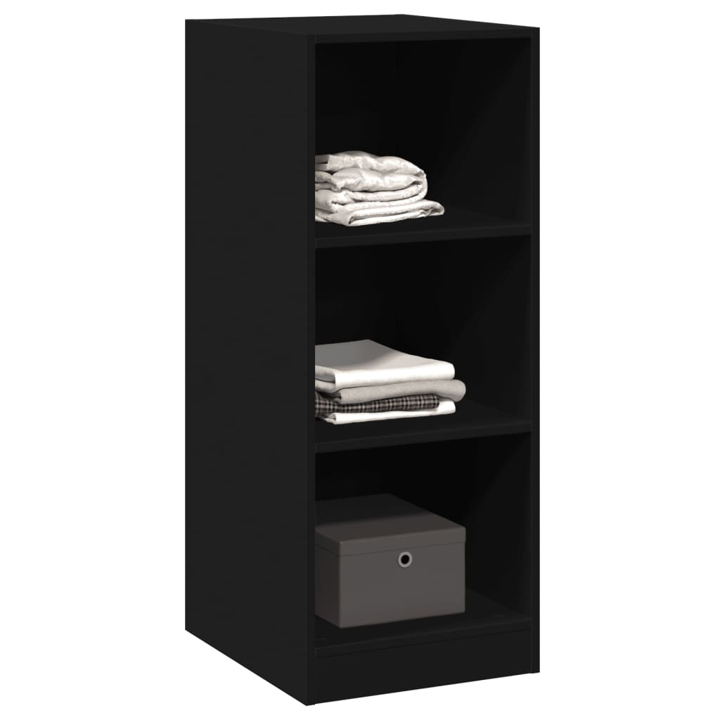 Armoire noire 48x41x102 cm en bois d'ingénierie