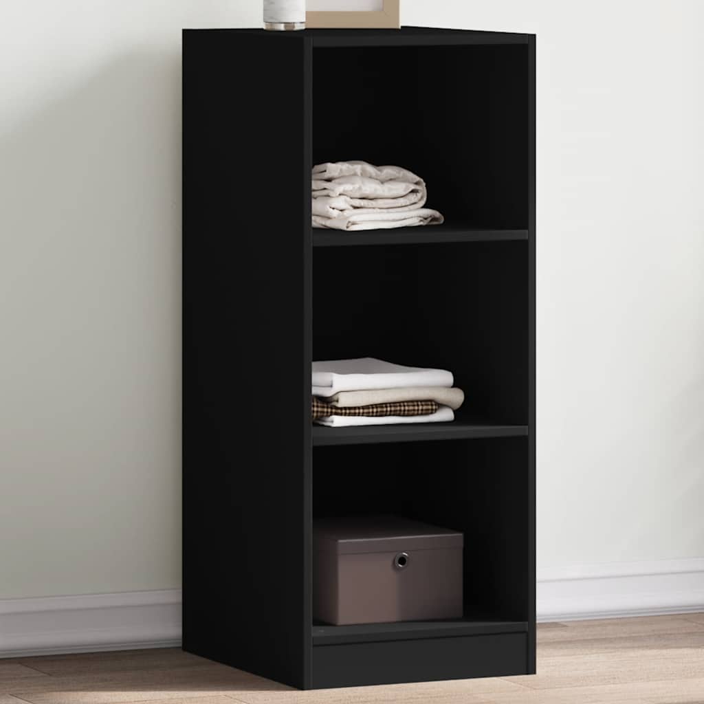 Armoire noire 48x41x102 cm en bois d'ingénierie