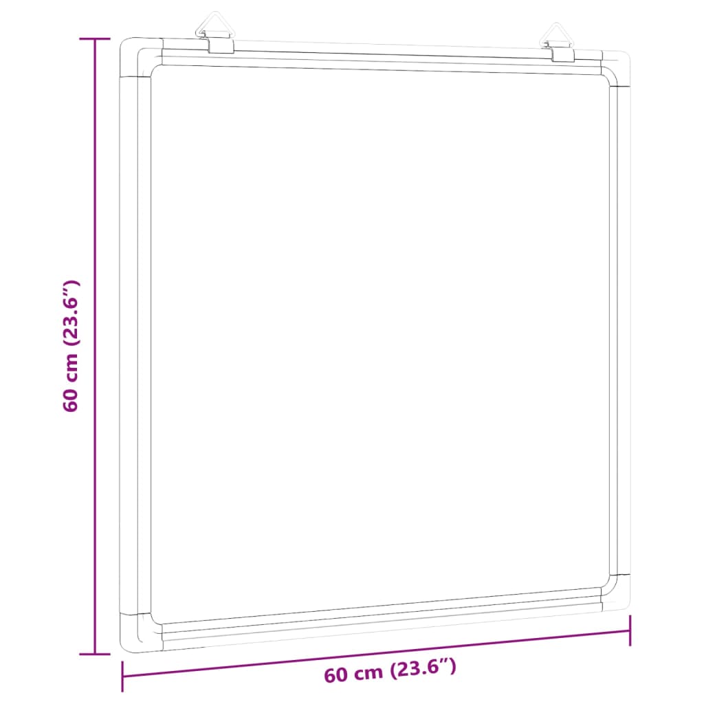Tableau blanc magnétique 60x60x1,7 cm Aluminium