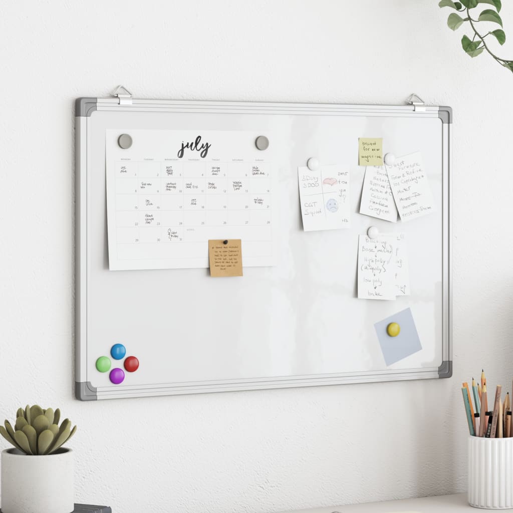 Tableau blanc magnétique 80x60x1,7 cm Aluminium