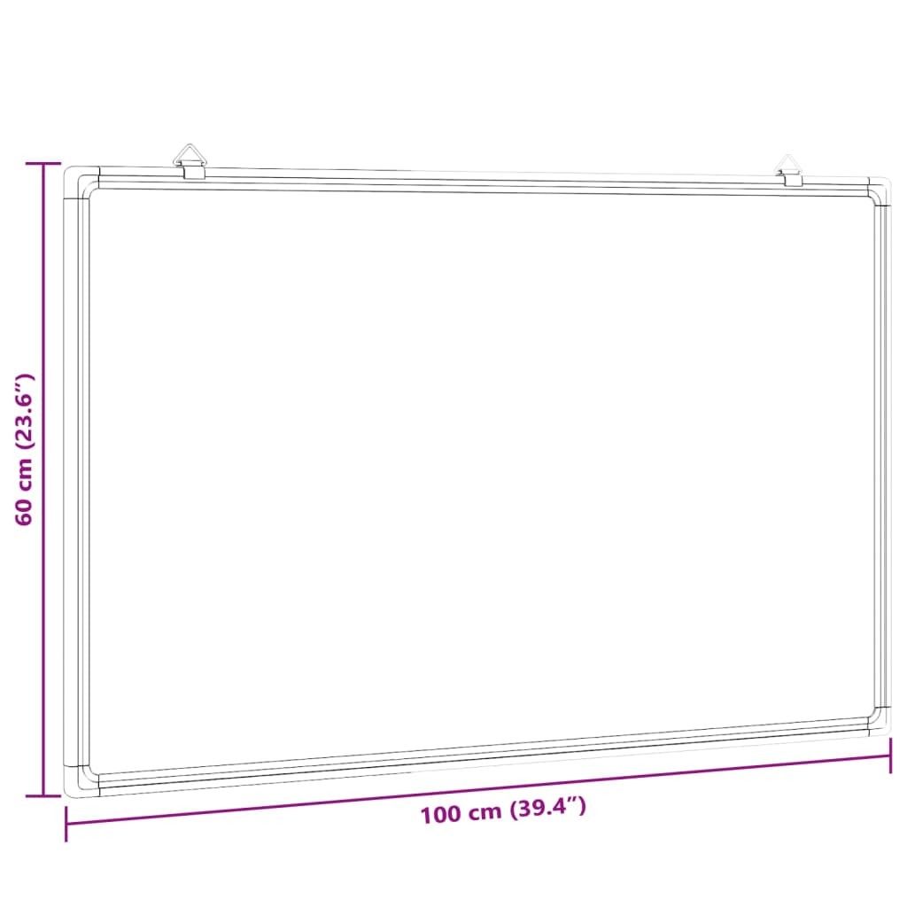 Tableau blanc magnétique 100x60x1,7 cm Aluminium