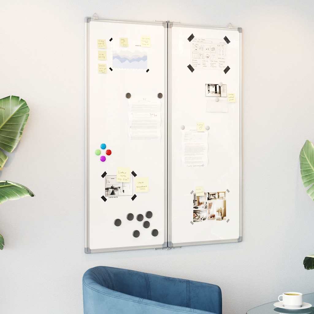 Magnetic Foldable Whiteboard 80x100x1.7 cm Aluminum