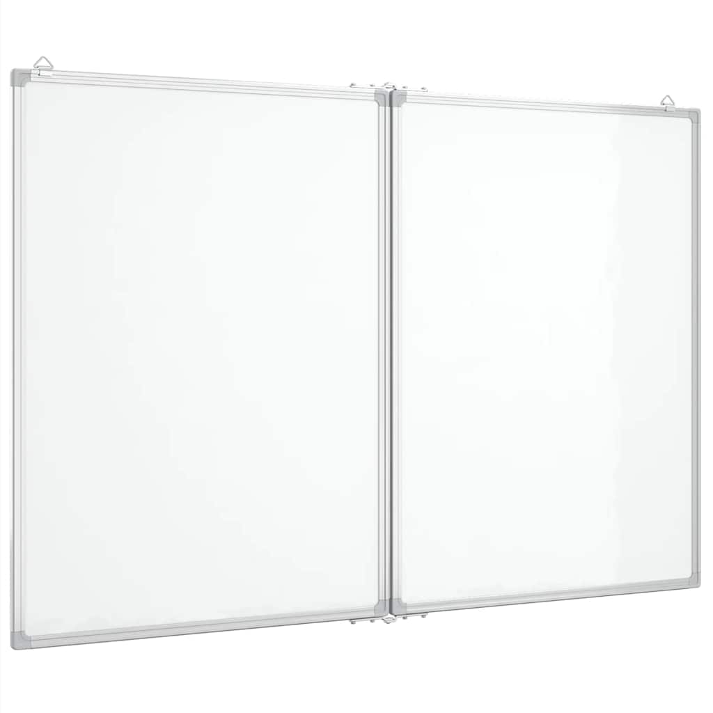 Tableau blanc magnétique rabattable 120x100x1,7 cm Aluminium