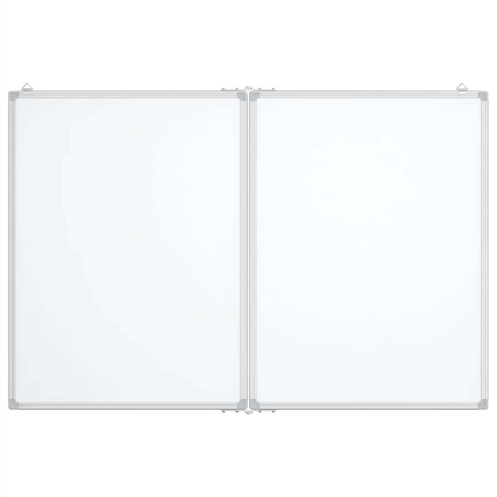 Tableau blanc magnétique rabattable 120x100x1,7 cm Aluminium
