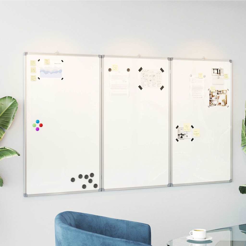 Magnetic Whiteboard Foldable 150x100x1.7 cm Aluminum