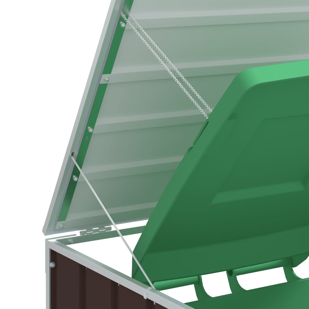Wheelie bin storage for 2 bins, brown, 144x81x113 cm, steel