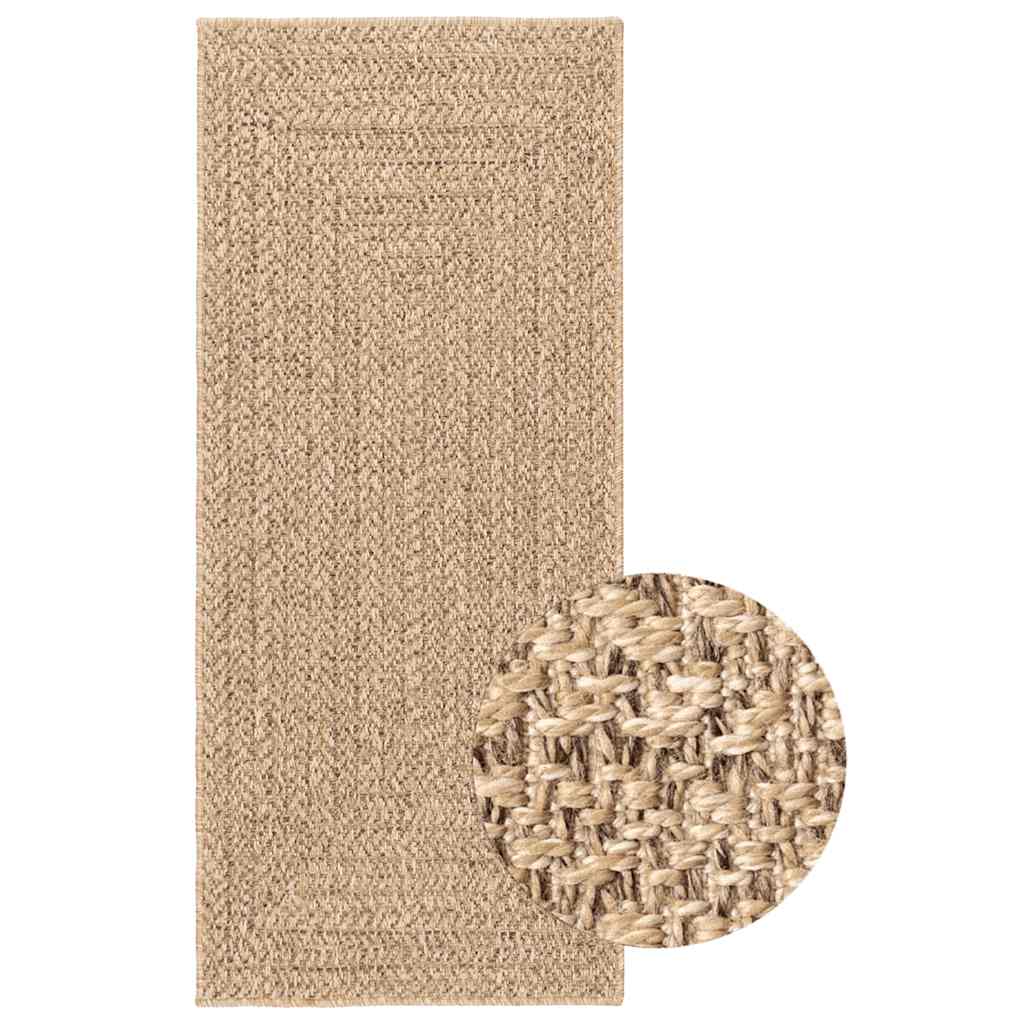 Rug ZIZUR 80x200 cm Jute-look Indoor and Outdoor