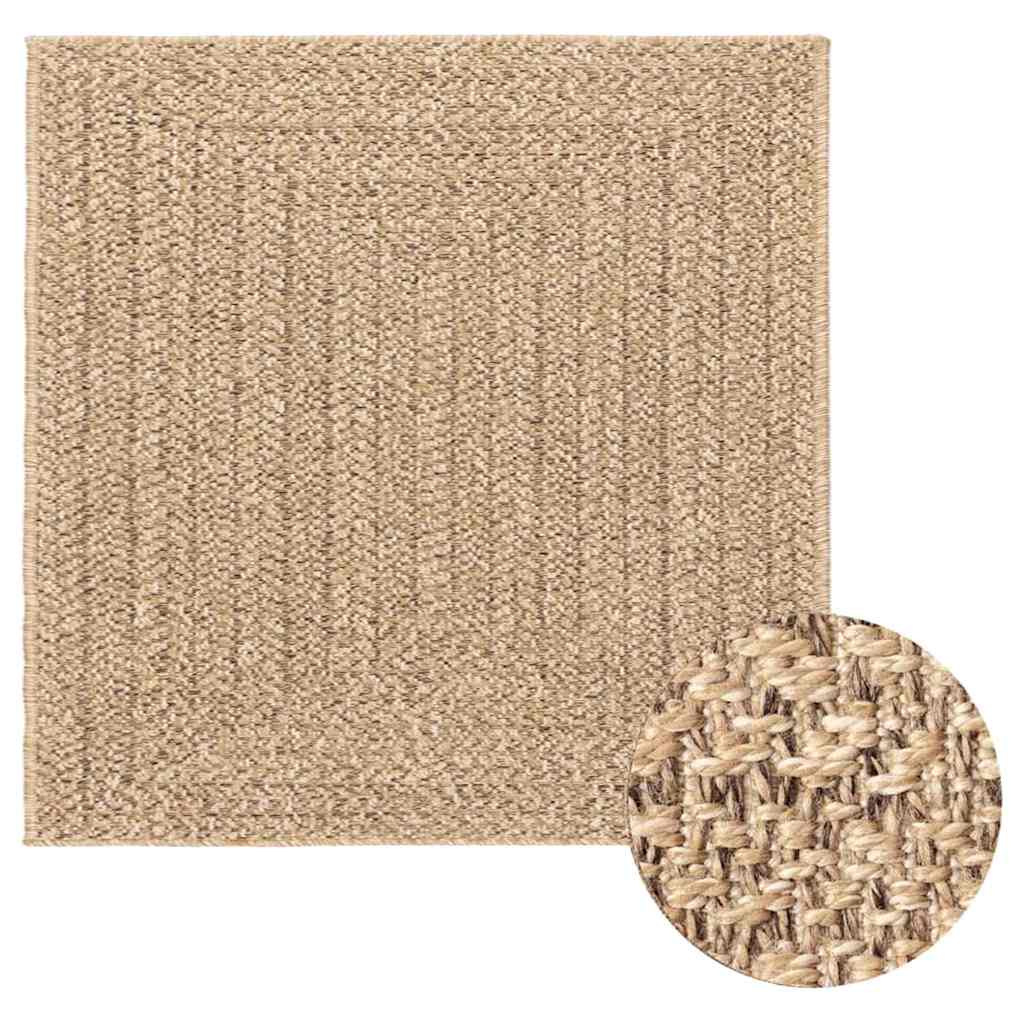 Teppich ZIZUR 200x200 cm Jute-Optik Indoor und Outdoor