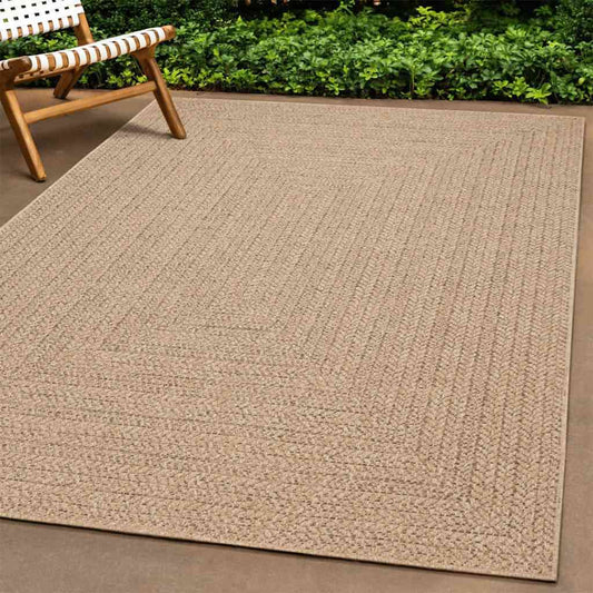 Teppich ZIZUR 240x240 cm Jute-Optik Indoor und Outdoor