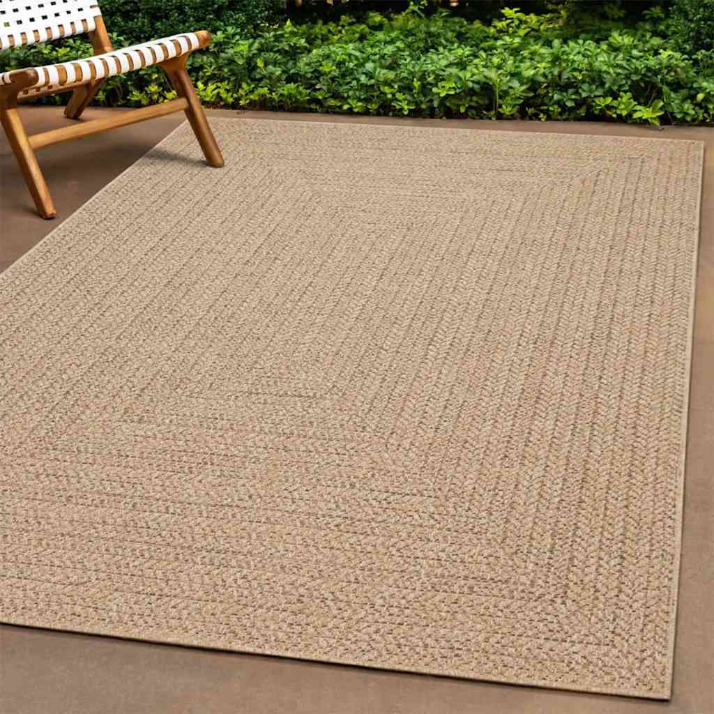 Rug ZIZUR 240x340 cm Jute Look Indoor and Outdoor
