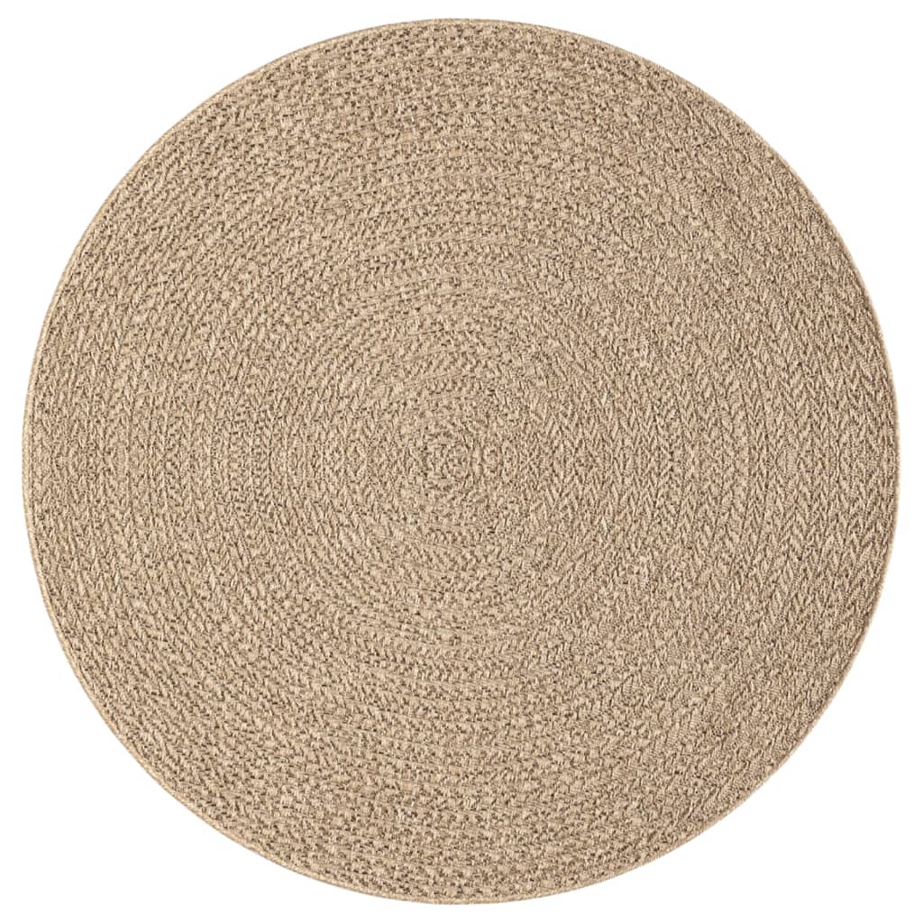 Rug ZIZUR Ø 200 cm Jute-Look Indoor and Outdoor