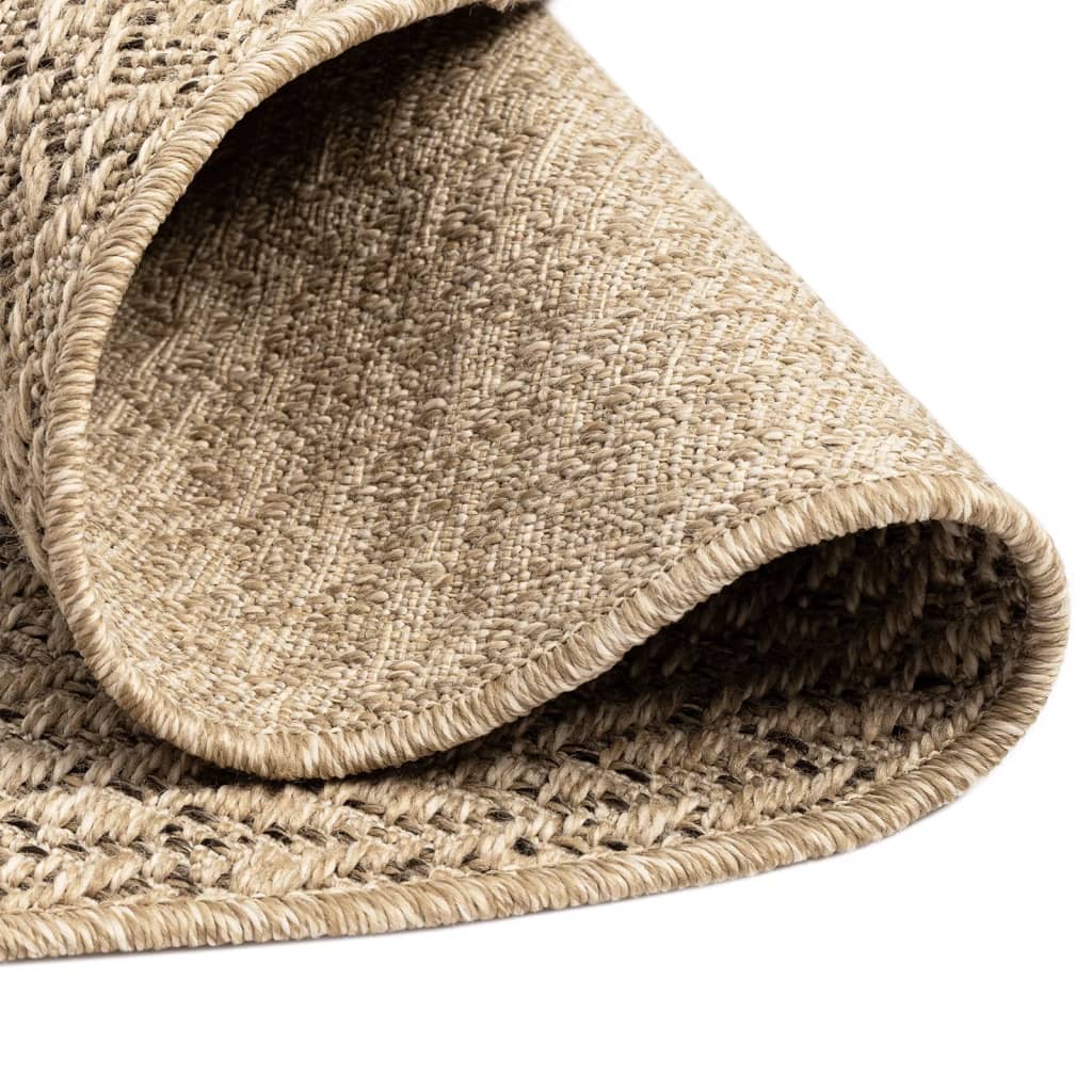 Rug ZIZUR Ø 200 cm Jute-Look Indoor and Outdoor