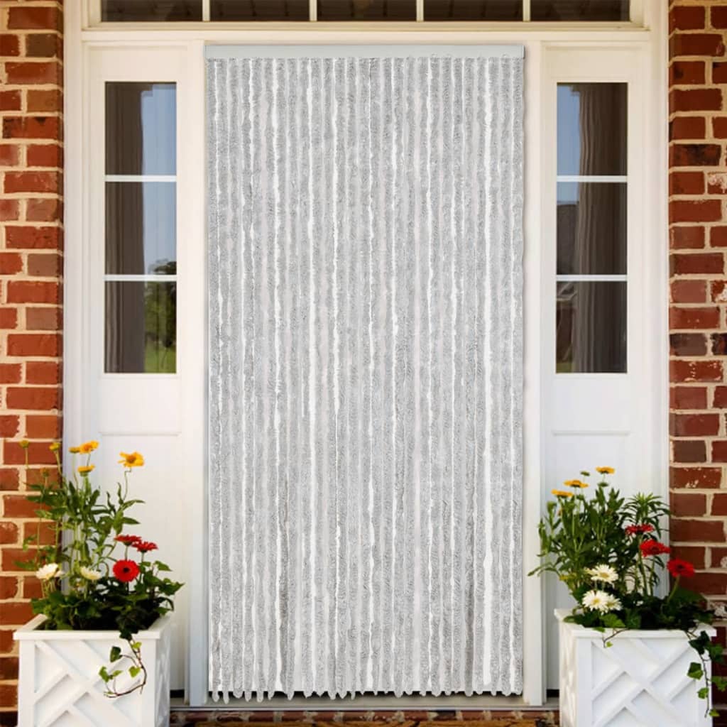 Rideau anti-mouches gris 118x220 cm Chenille