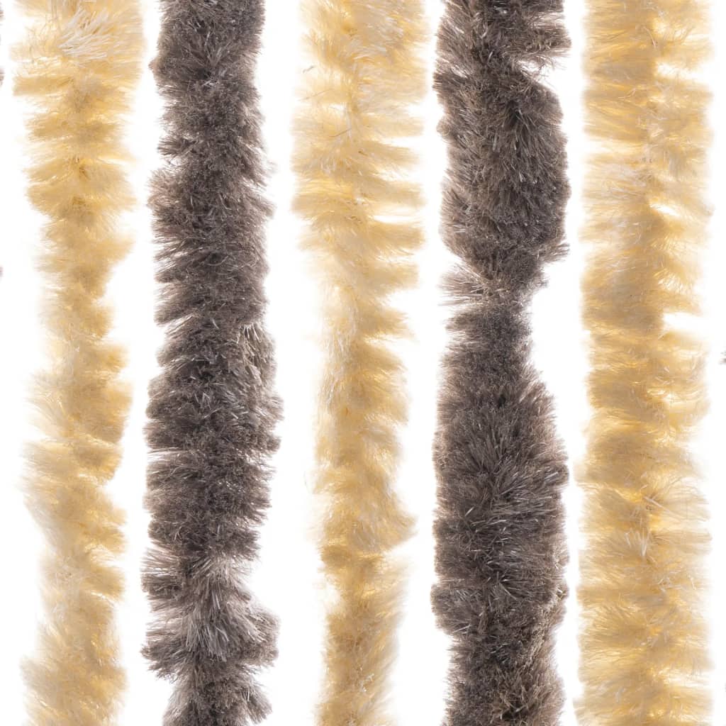 Moustiquaire de porte marron foncé et beige 118x220 cm Chenille