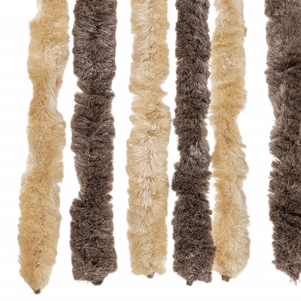 Moustiquaire de porte marron foncé et beige 118x220 cm Chenille