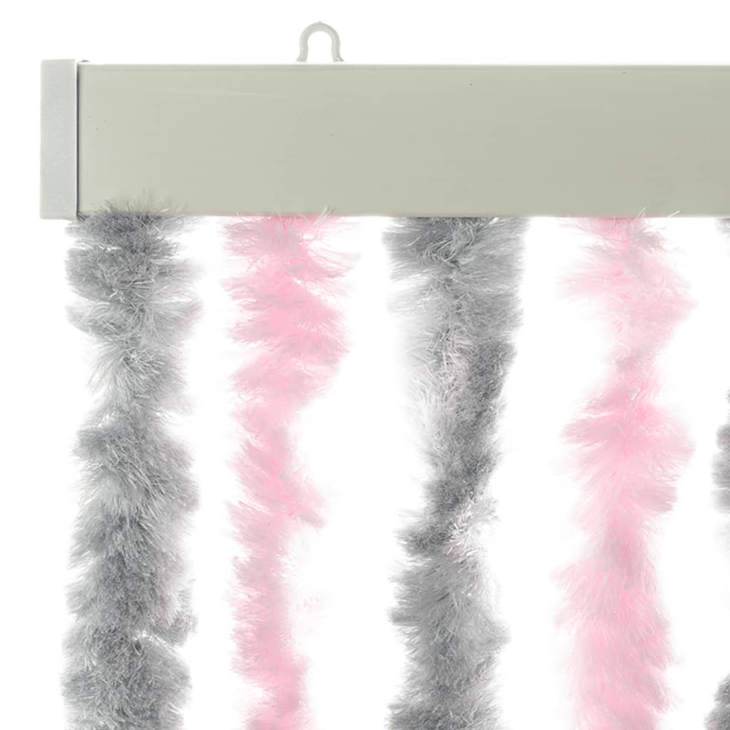 Moustiquaire gris argenté et rose 118x220 cm Chenille