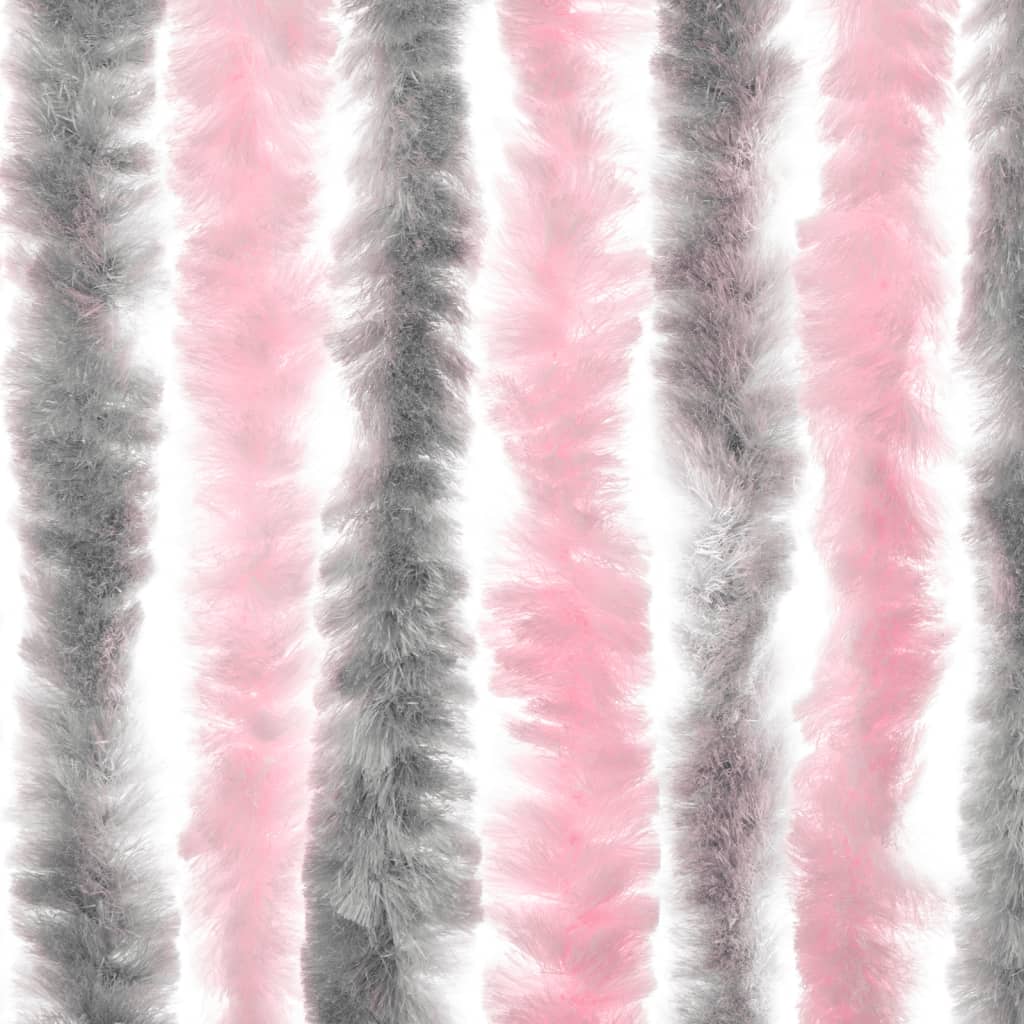 Moustiquaire gris argenté et rose 118x220 cm Chenille