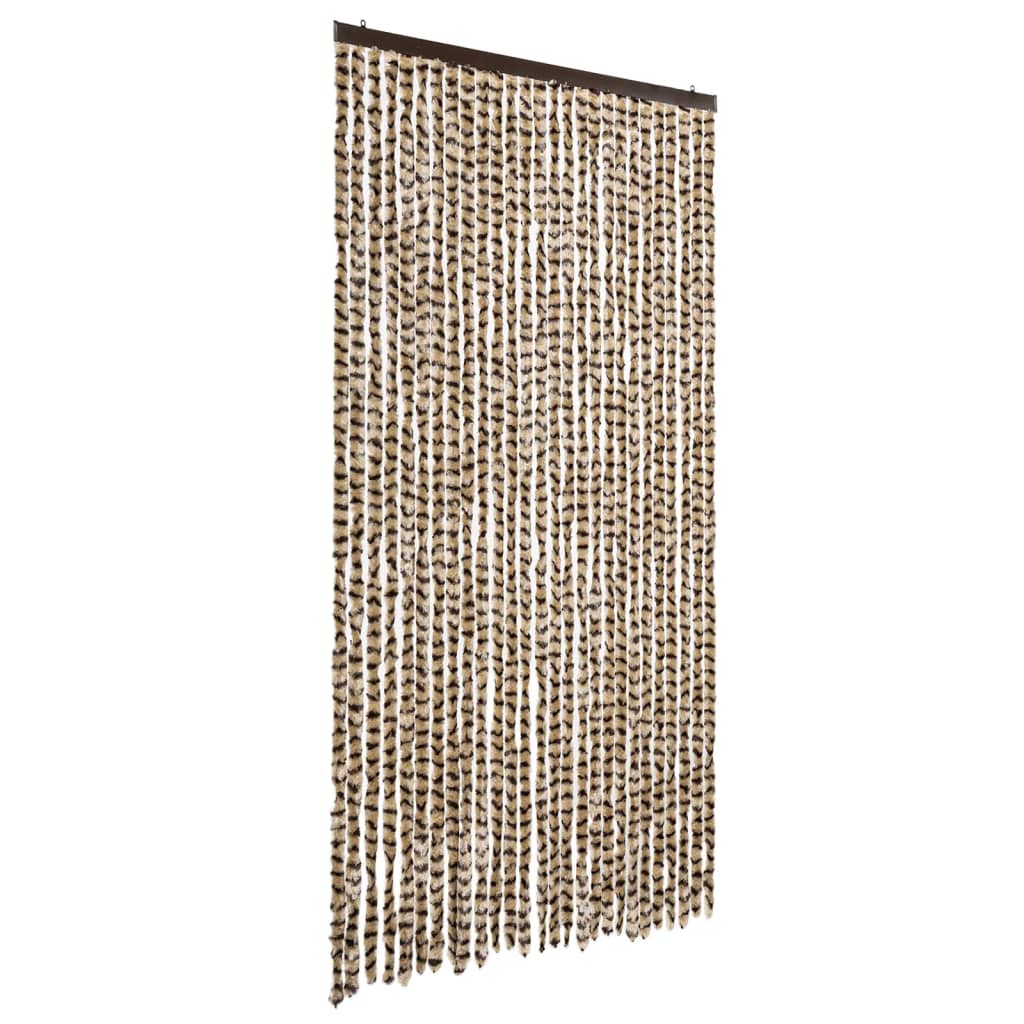 Rideau anti-mouches Beige et Marron 118x220 cm Chenille