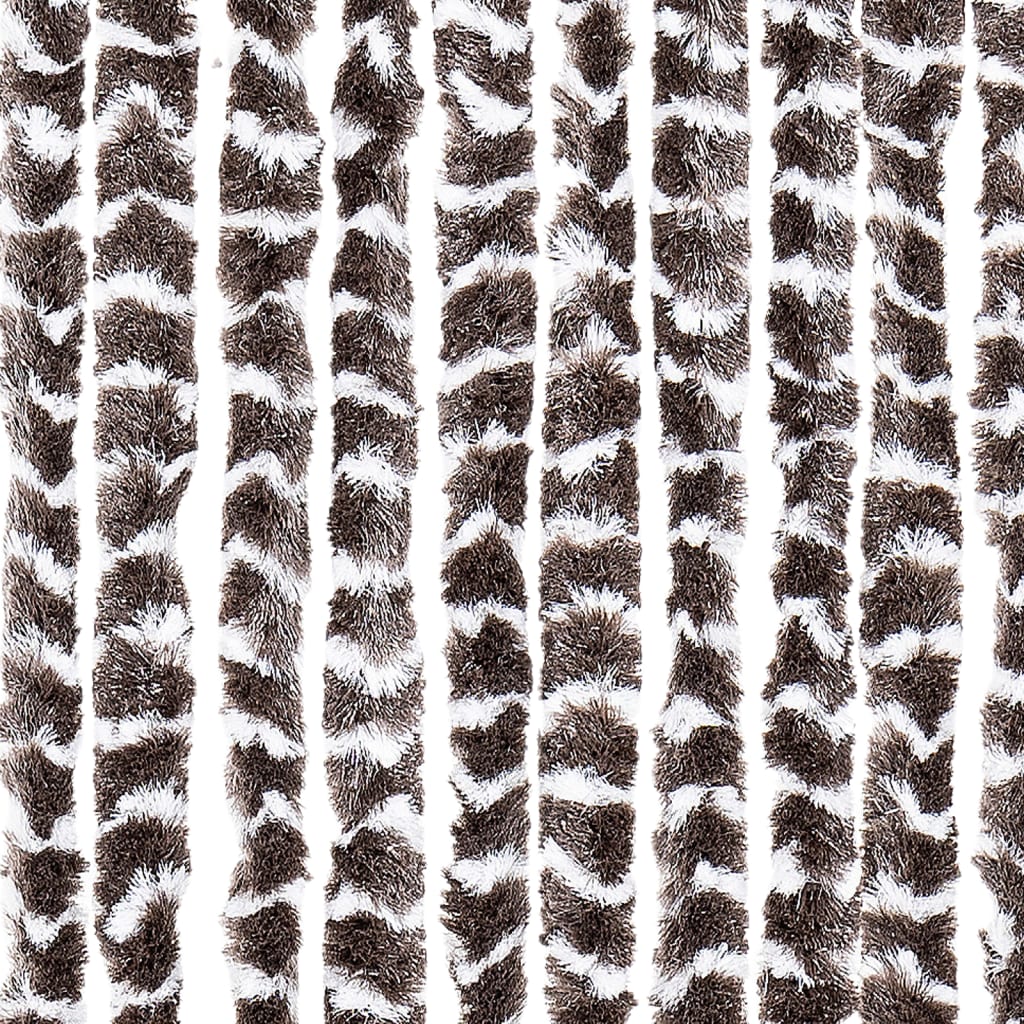Fly Curtain Brown and White 118x220 cm Chenille