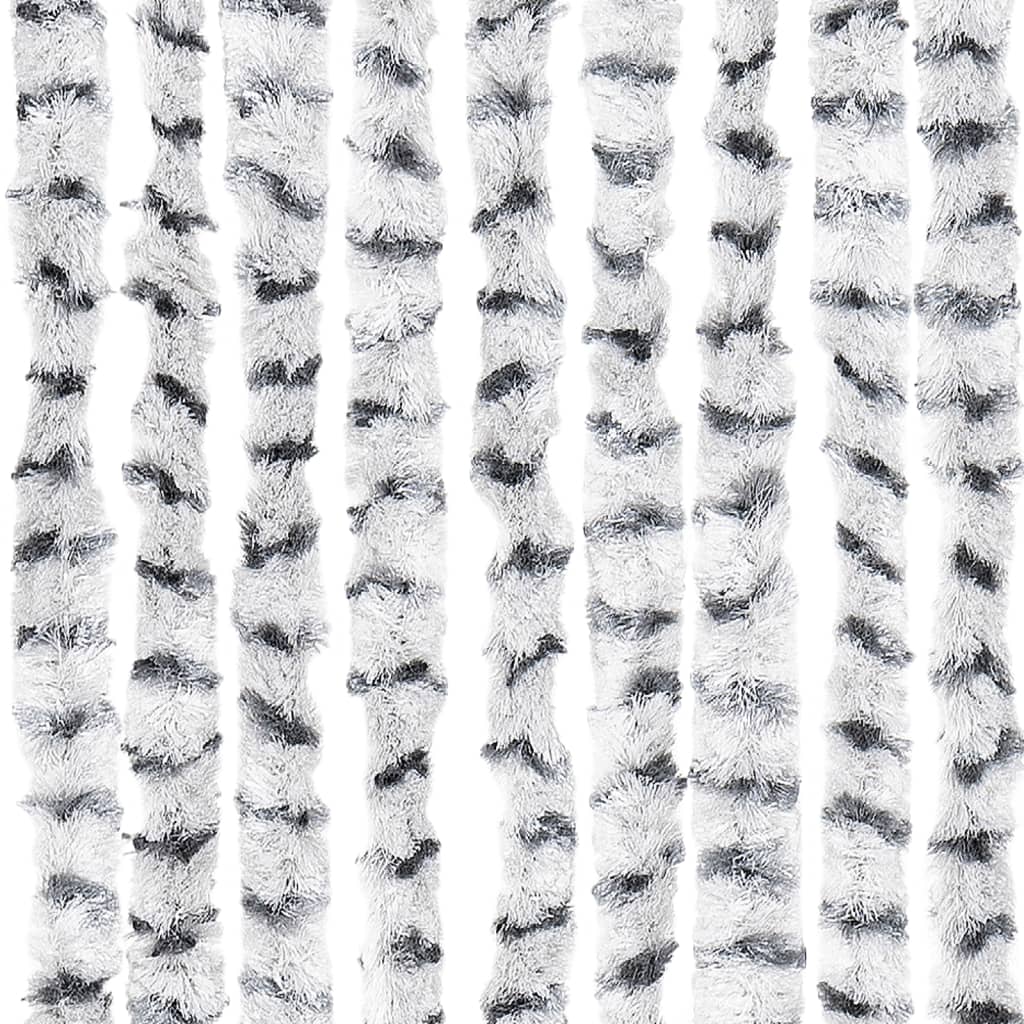 Fly Curtain Light Grey and Dark Grey 118x220 cm Chenille