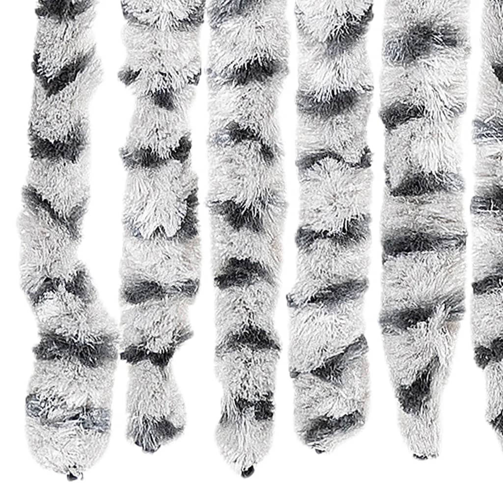 Fly Curtain Light Grey and Dark Grey 118x220 cm Chenille