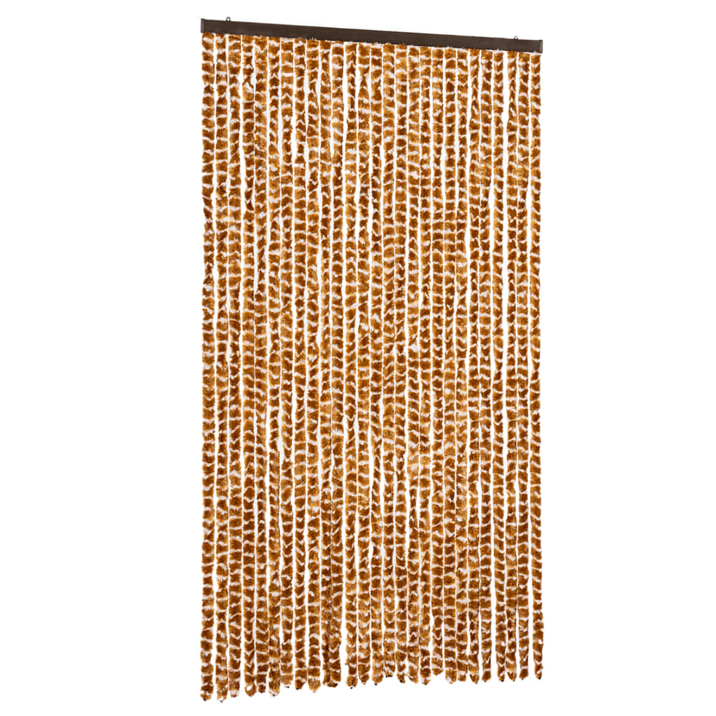 Fly Screen Curtain Ochre and White 118x220 cm Chenille