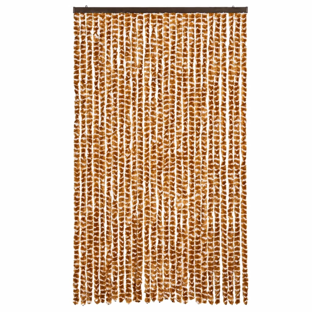 Fly Screen Curtain Ochre and White 118x220 cm Chenille