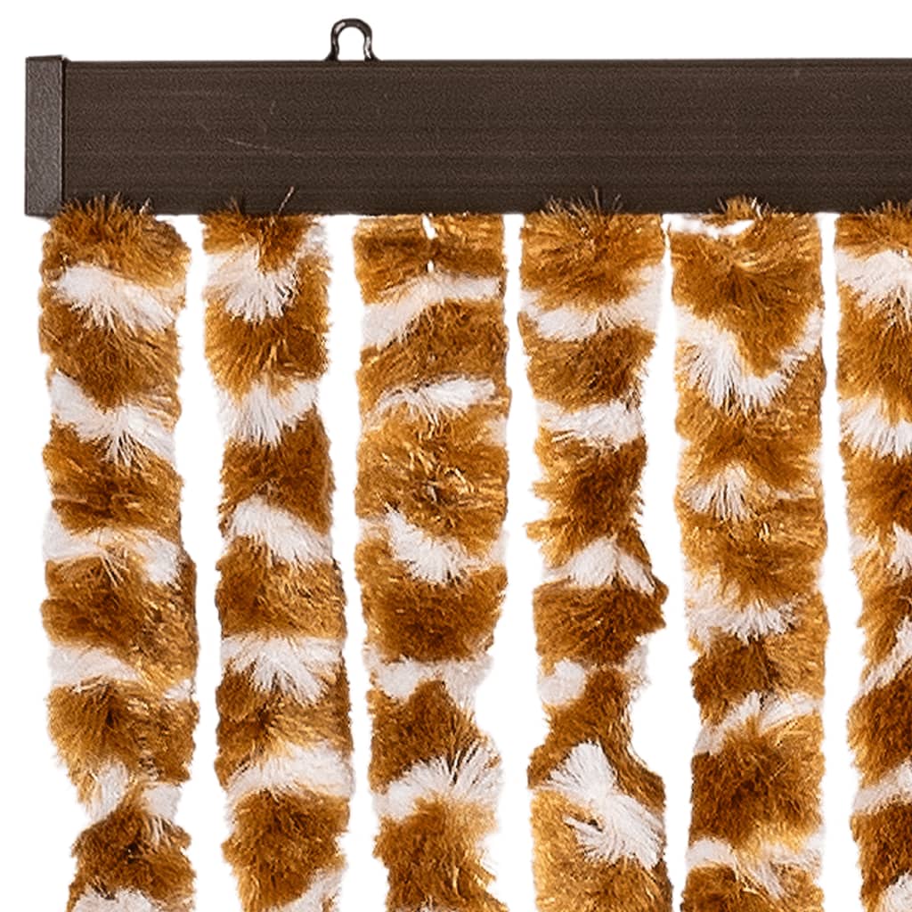 Fly Screen Curtain Ochre and White 118x220 cm Chenille
