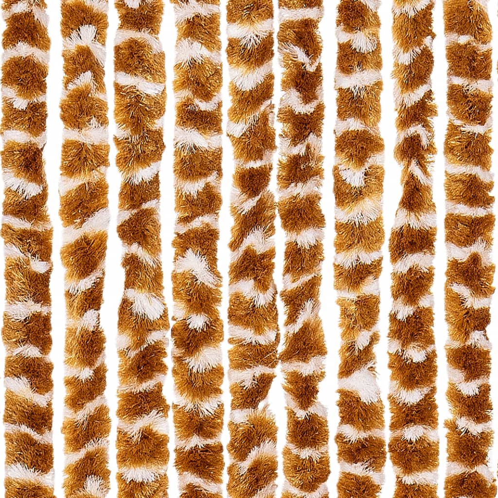 Fly Screen Curtain Ochre and White 118x220 cm Chenille