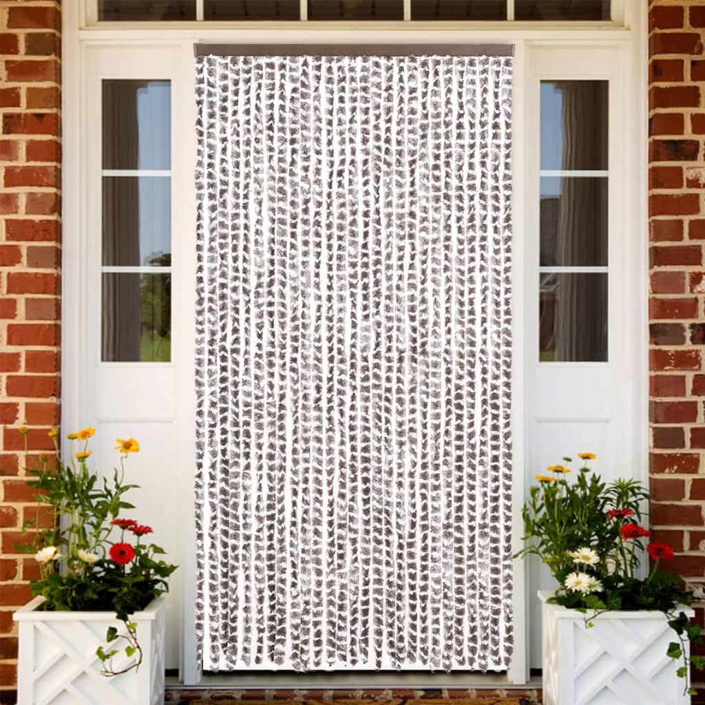 Fly Screen Taupe and White 118x220 cm Chenille