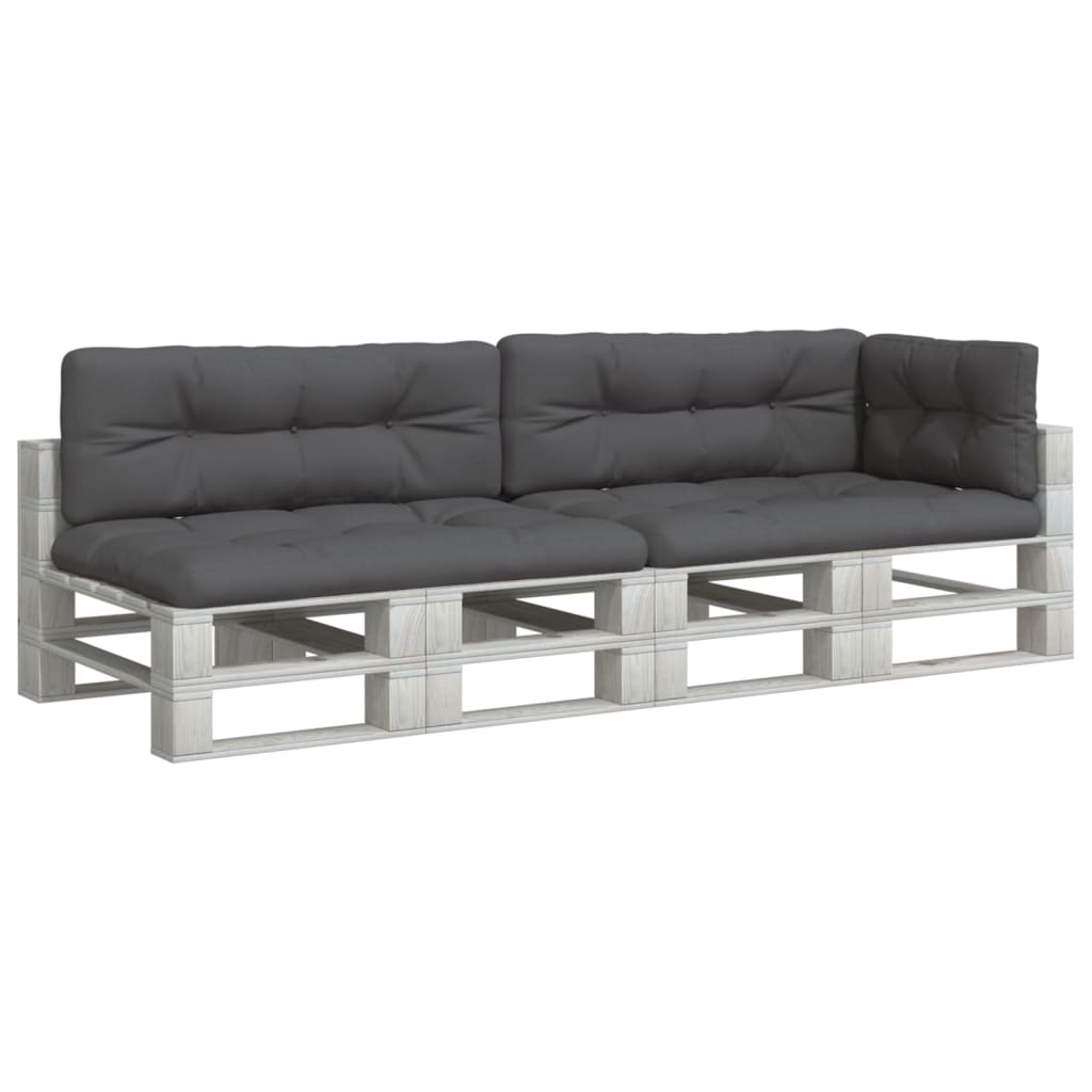 Coussins pour palette 5 pièces en tissu anthracite