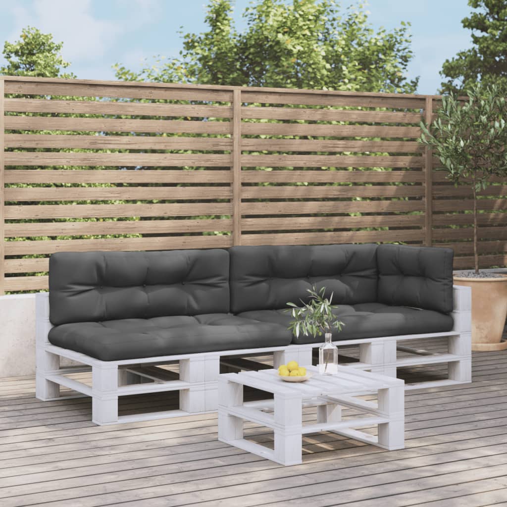 Coussins pour palette 5 pièces en tissu anthracite