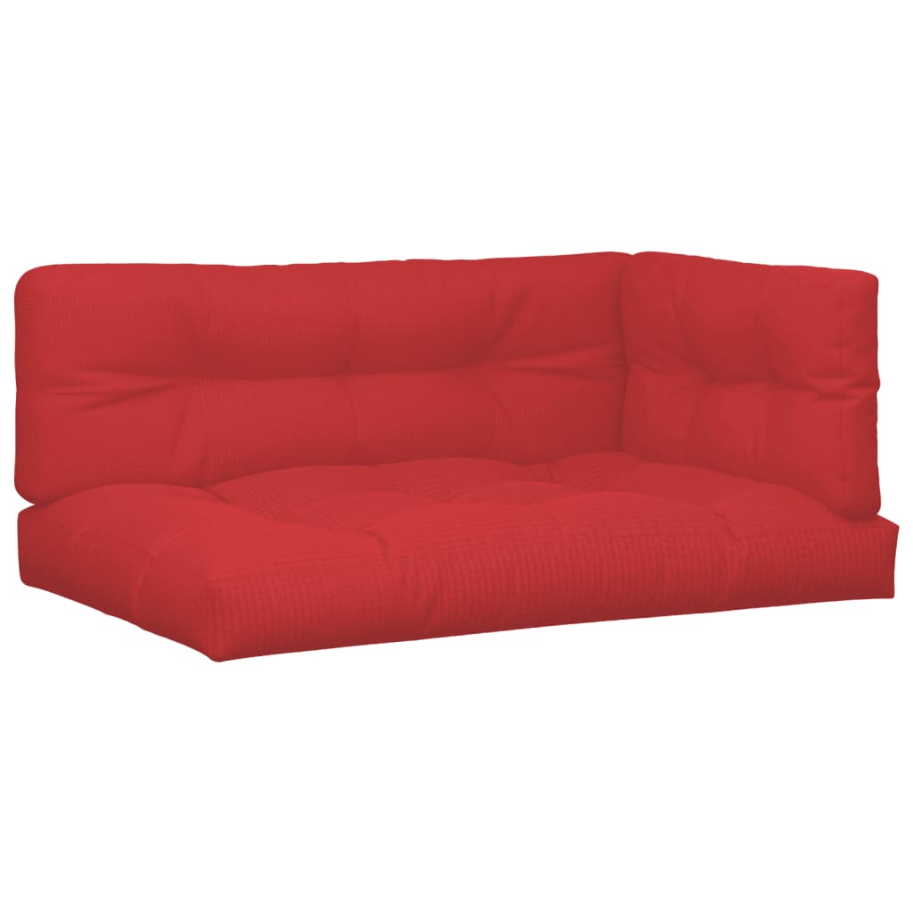 Coussin de palette 5 pièces rouge tissu