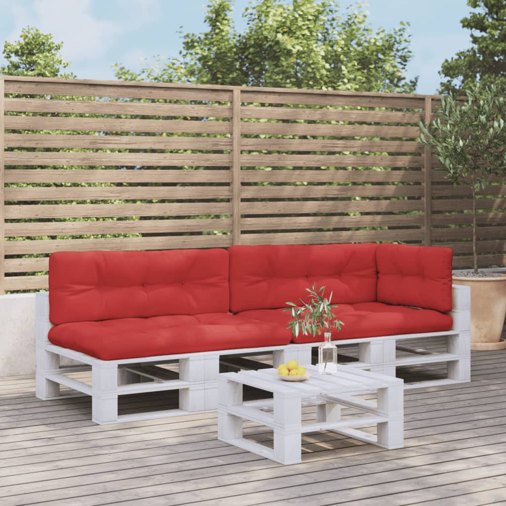 Coussin de palette 5 pièces rouge tissu