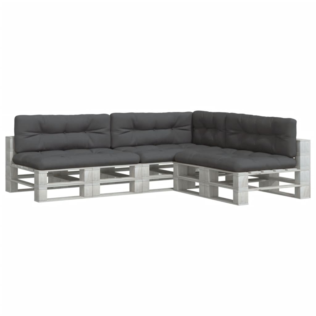 7-Piece Pallet Cushion Set Anthracite Fabric