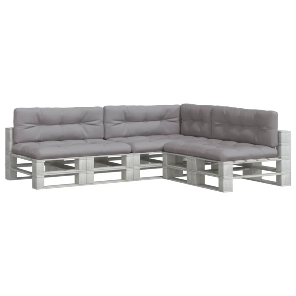 Coussin pour palette, 7 pièces, tissu gris