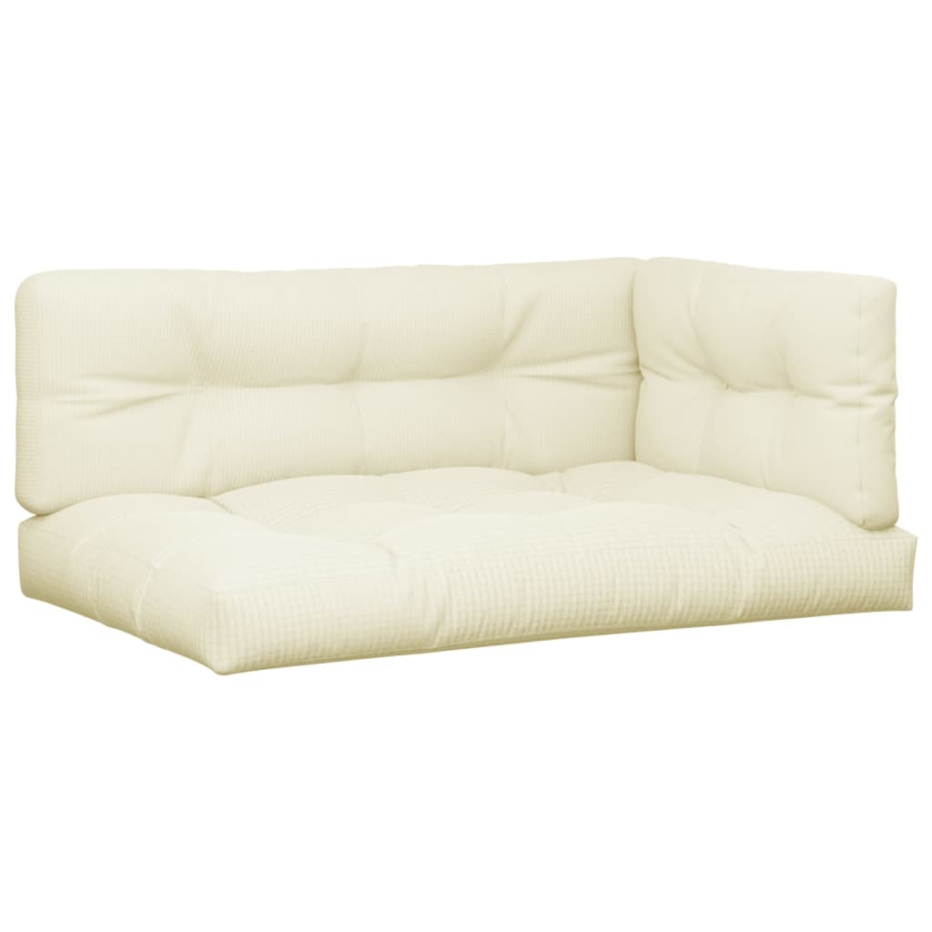 Coussin de palette 7 pièces en tissu crème