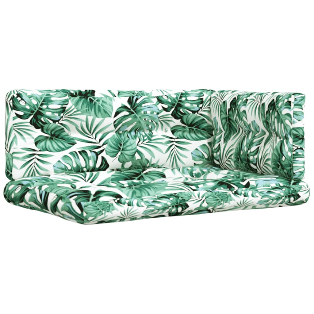 Coussin de palette 7 pièces motif feuille tissu