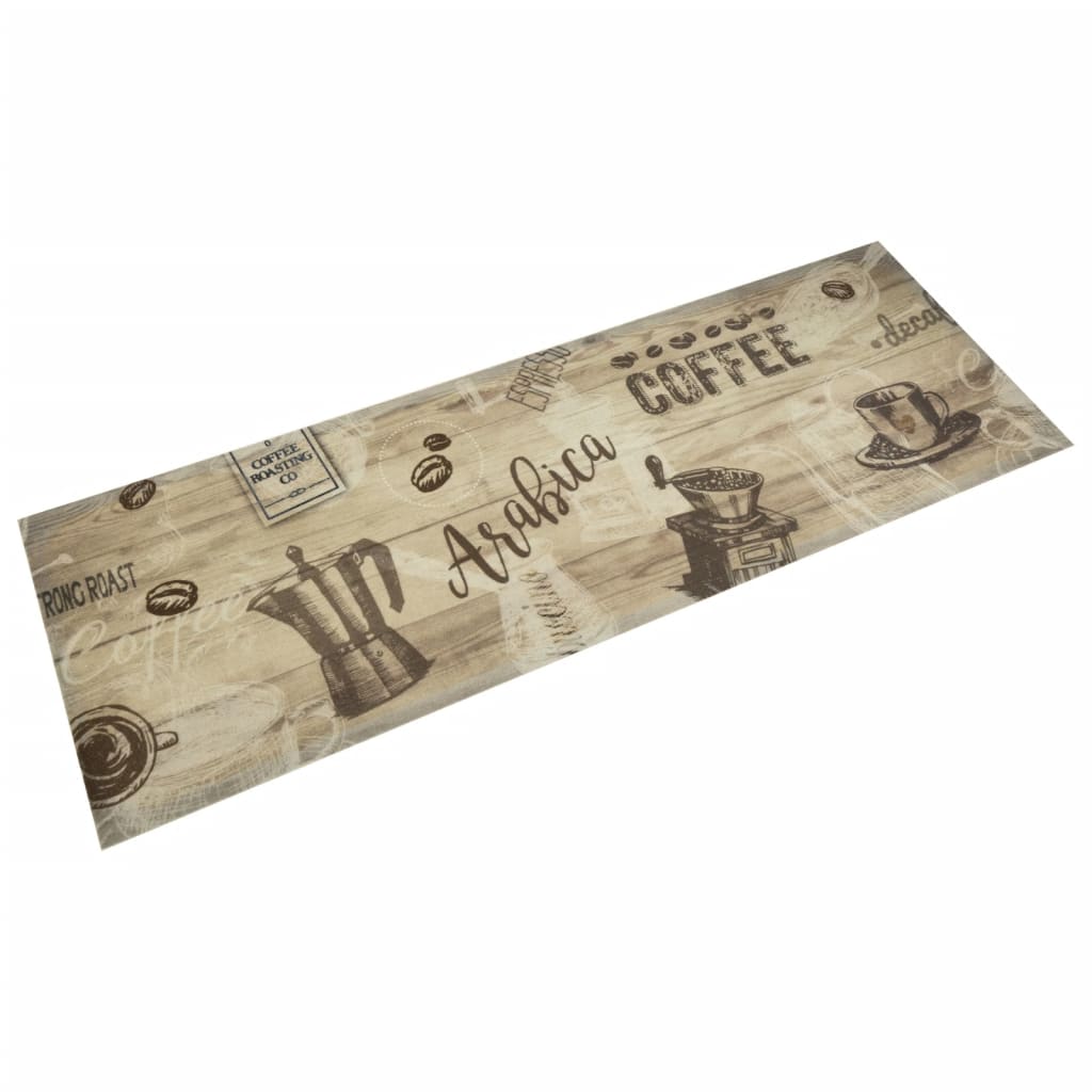 Washable Kitchen Mat Coffee Brown 60x180 cm Velvet