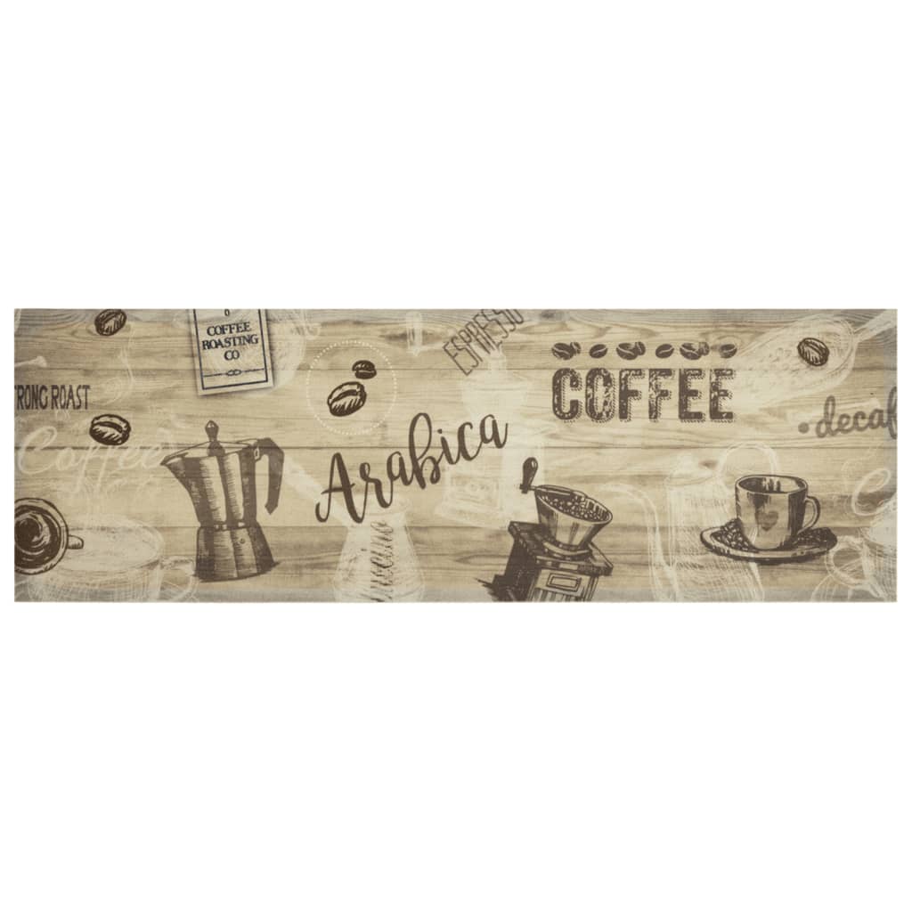 Washable Kitchen Mat Coffee Brown 60x180 cm Velvet