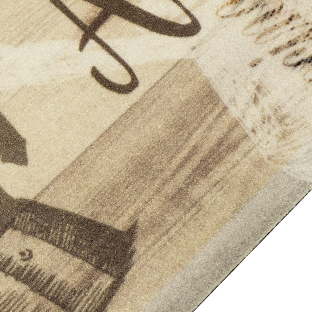 Washable Kitchen Mat Coffee Brown 60x180 cm Velvet