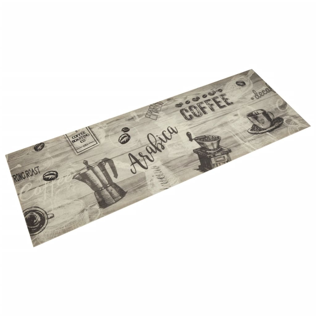 Washable Kitchen Mat Coffee Grey 60x180 cm Velvet